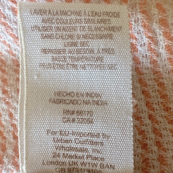 Free People loose fitting low v-neck top with cream and peach strips - Picture 5 of 6